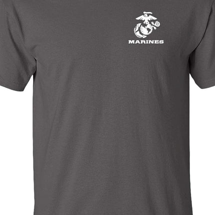 US Marines Chest T-Shirt White Emblem Crest Marine USMC Chest Shirt Short Sleeve Casual 100% Cotton T Shirt