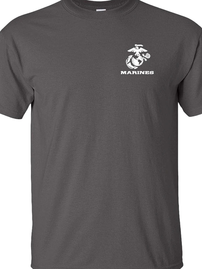 Camiseta de pecho de los Marines de EE. UU. Emblema blanco Escudo Marino USMC Camiseta de pecho Manga corta Informal 100% algodón
