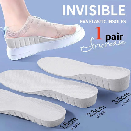 1 Pair New White Invisible Height Increase Insoles EVA Soft Light Shoes Sole Pad for Men Women