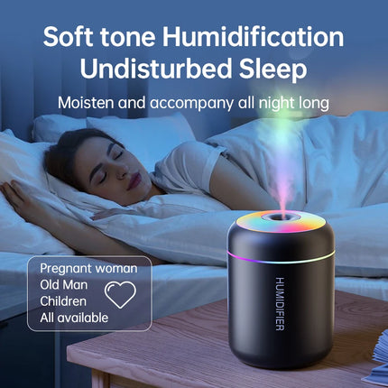 180ML Mini Air Humidifier USB Electric Aroma Diffuser Essential Oil Purifier Aromatherapy Mist Maker Lights For - product ima