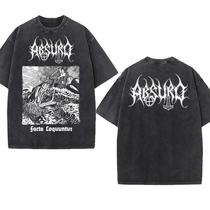 Black Metal Absurd Washed T Shirt Band Gothic Gift Mens Clothing Graphic Vintage Hip Hop T-shirt Streetwear Tees Short Sleeve