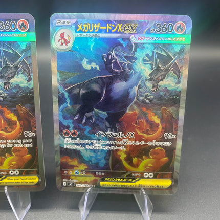 1PCS DIY Self-made PTCG Mega Charizard X Japanese Version And English Version Refractive Color Flash Game Collection Card