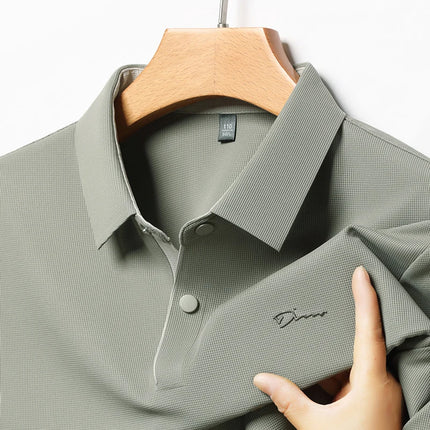 2025 High-end Brand Men's Short Sleeved Polo Shirt Summer Fashion D-letter Casual Business Ice Silk Cool T-shirt