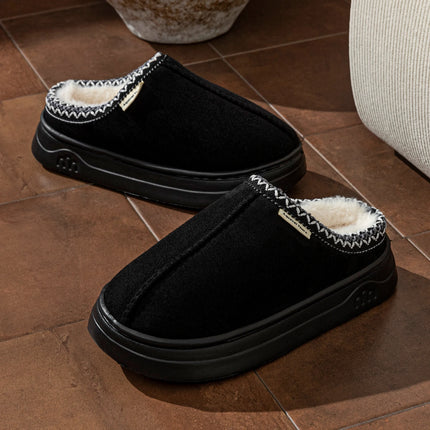 Winter Fashion Simple Fuzzy Home Lady's Shoes Warm Couples Indoor Leisure Soft Sole Women's Slippers Non-slip Fuzzy Bedroom