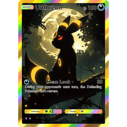 Pokemon Cards Umbreon PTCG Holographic Rare Collection Cards Mewtwo Creativity Game Anime Shining Mewtwo Pokemon Cards Gift
