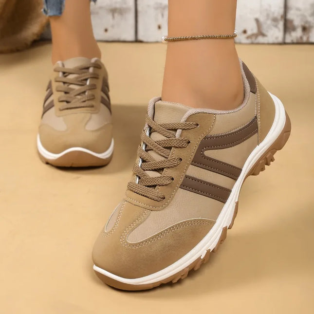 Damen-Schnürsneaker Herbst Lässig Bequem Flache Schuhe 2026 Modische Atmungsaktive Outdoor Damen-Walkingschuhe Übergröße