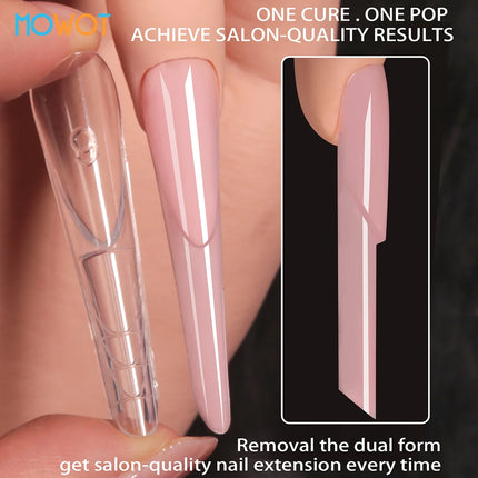 MOWOT 150pcs Space Nail Dual Forms Stiletto Almond Smart French Line Acrylic Extension Nail Forms 15 - product image 3