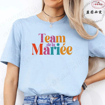 French Girls Single Farewell Women Tees: Future Bride Team Bride Tops, Female Clothing for Bachelorette EVJF Party T-shirts D002