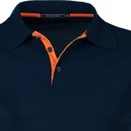 Men's short sleeve color matching fashion with men's lapel short sleeve