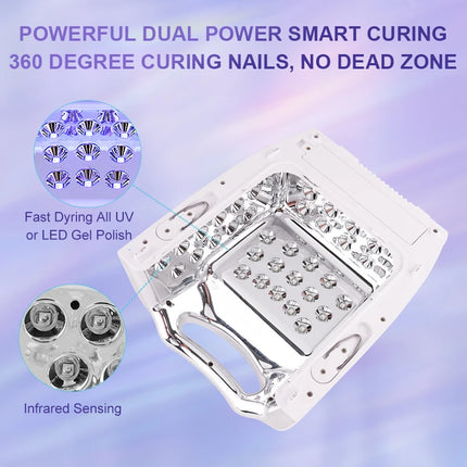 Hot Selling Nail Supply Gradient Purple Nail Lamp Pro Cure Cordless 128w LED UV Lamp New Trend