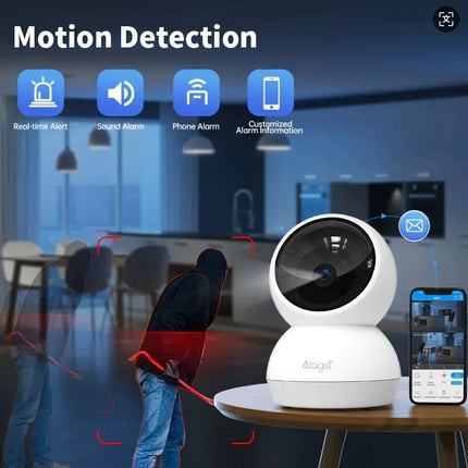 360° Smart Home Security Camera PTZ 2K 5G WiFi AI Detection Night Vision Automatic Tracking Security Surveillance Baby Monitor