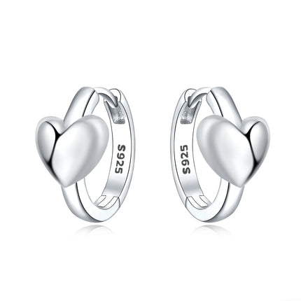 925 Sterling Silver Star Moon Heart Shape Earrings Jewelry Versatile Hoop Earrings For Women Jewelry Fine Birthday Party Gifts
