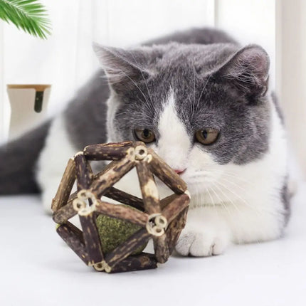 With Bell Catnip Ball Self-Entertainment Catnip Infused Cat Bell Toy Bell Toy Teasing Grinding Cat Toy Supplies Interactive Play