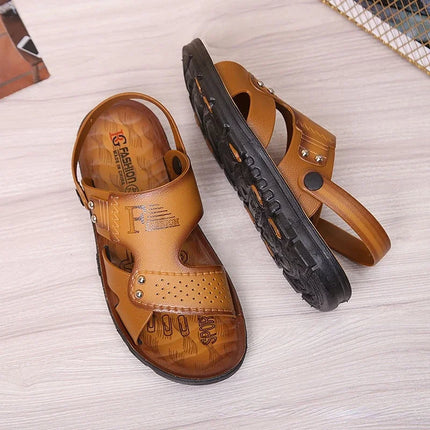 Men's Beach Open Toe Shoes Sandals High Quality Non-slip Men Slippers Breathable Two Uses Male Footwear Mens Summer Outdoor Shoe