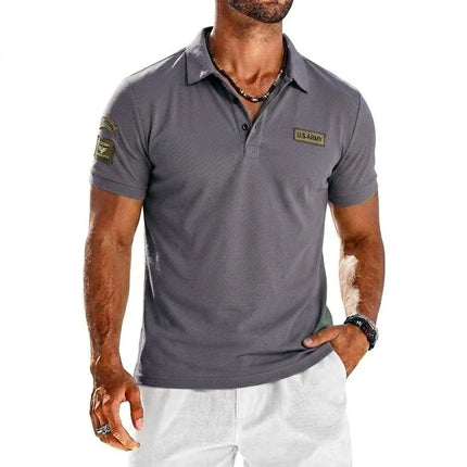 Summer Short Sleeve Polo Shirts Embroidered Breathable T-Shirts for Men Gym Lightweight Solid Button Tops Luxury Men's Shirts