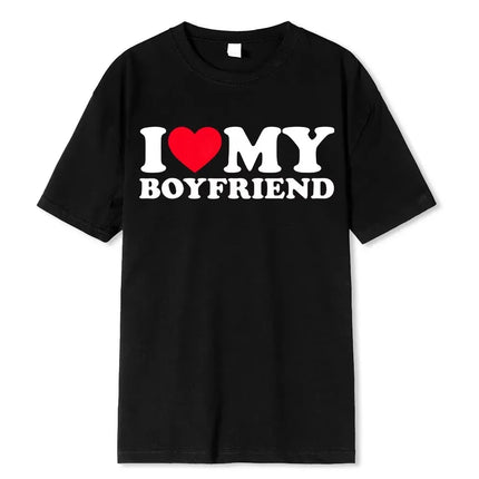 I Love My Boyfriend Clothes I Love My Girlfriend T Shirt Women Summer Manga Graphic Short Sleeve Tee Soft Female
