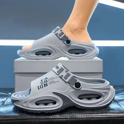 Light luxury and soft men's sandals 2026 new thick-soled anti-skid outdoor driving two wear beach shoes