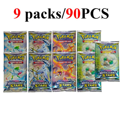 90/360PCS Pokémon Card Packs 151， ASCENDED HEROES 。Evolutions,PALDEAN FATES,English Reinforcement,Battle Transaction Card Gift