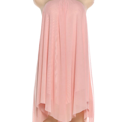 Halter Dress Asymmetrical Hem Bandage Sleeveless Backless Solid Beach Party Sexy Summer Trend Bodycon