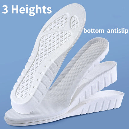 1 Pair New White Invisible Height Increase Insoles EVA Soft Light Shoes Sole Pad for Men Women