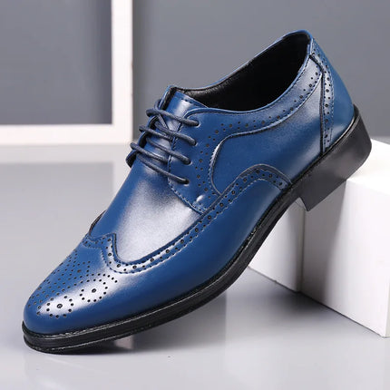 Luxury Men's Formal Shoes Fashion Handcrafted Leather Shoe Classic Carving Brogue Shoe Lace Up Oxford Shoes Business Dress Shoes