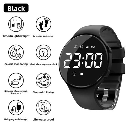 Boys Student Sports Watch, Vibration Silent Alarm, Waterproof Swimming, Pedometer, No APP, Electronic Wristband for Kids Teenage