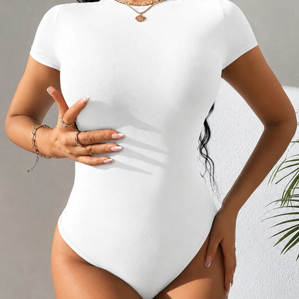 Women's Y2K Casual Girl Fitness Yoga Layered Short-Sleeved Tight-Fitting One-Piece, Suitable for Pants