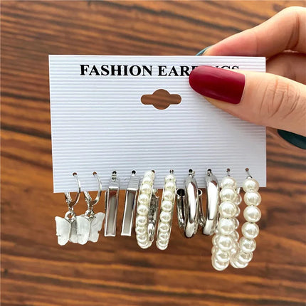 YOBEST Big Gold and Silver Color Heart Earrings for Women, Butterfly Dangle Earring Set, Female Jewelry Gifts, New Fashion, 2025