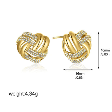 Trendy Stainless Steel Multilayer Circle Twist Knot Earrings for Women Texture Mixed Color Gold Plated Statement Earring Bijoux