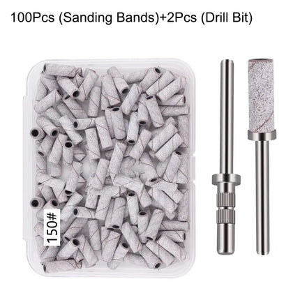 50/100Pcs 3mm Nail Sanding Bands-120/150/180/240 Grit Mini Nail Drill Bit Electric Nail File Accessory Polishing Manicure Tool