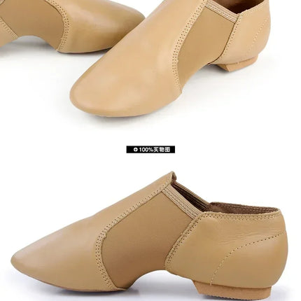 Genuine Leather  Jazz Dance Shoes For Men And Women Salsa Dance  Shoes Neo arch slip on Jazz shoes Ballet Belly