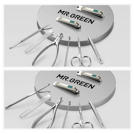 MR.GREEN 8pcs Manicure Set Personal Care Tool Kit for Nail Care Home Salon Professional Cuticle Nippers Scissors Clippers