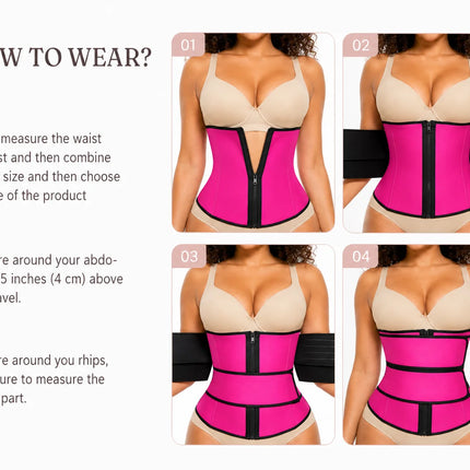 Women Waist Trainer Belt Tummy Control Slimming Body Shaper Sweat Trimmer Sauna Fitness Workout Cincher Girdle Shapewear Plus