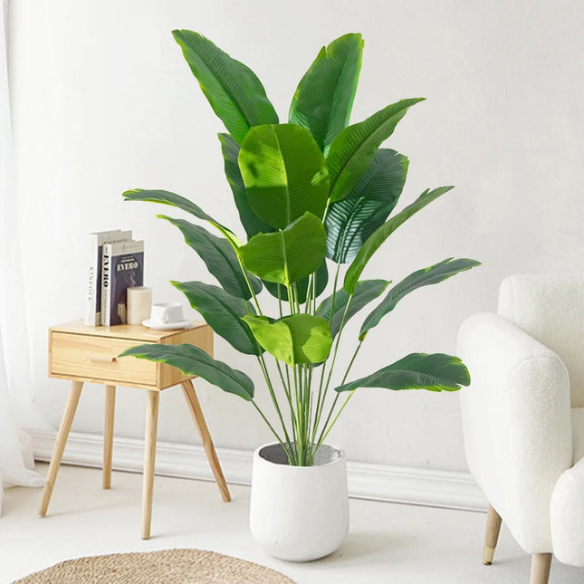 1pc Artificial Plants Large Tropical Palm Tree Fake Banana Plants Leaves Real Touch Plastic Monstera For