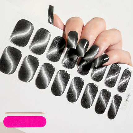 Semi Cured Wraps Fast Gel Nail Sticker Soild Nail Gel Wraps Adhesive Full Cover Gel Nail Decal UV Lamp Cured Manicure Decoration