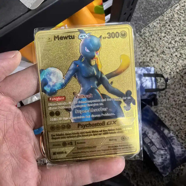Pokemon Metallkarten auf Deutsch Terakristall Pikachu Arceus Glurak DIY Sammelblitzkarte Anime Cartoon Geschenk