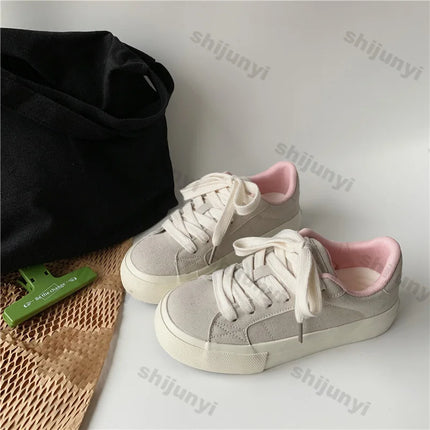 Women's Casual Shoes Autumn Breathable Comfortable Non Slip Sneakers Height Increase Fashion Cross Tied Outdoor Vulcanized Shoes