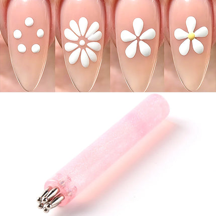 5 Point Nail Art Dotting Pen Ball Dotting Tools 5 Different Size Tips for Dots Flowers Mandalas Manicure Painting Pen Nail Tools