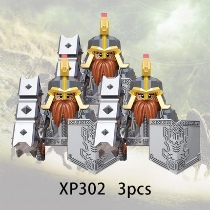 3pcs Lord Rings Elves Orcs Army Dwarf Rohan Mini Action Toy Figures Building Blocks Assembly Toys for Kids Birthday Gift