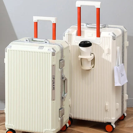 2026 New Aluminum Frame Luggage, Large Capacity Durable Trolley Suitcase for Men Women, Carry On Travel Suitcase
