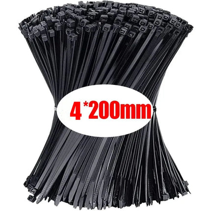 1000/100Pcs Nylon Cable Ties Self-locking Cord Ties Straps Adjustable Cables Fastening Loop Home Office Wire Zip - product im