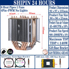 6Heat-pipes 1Fan4pin / Intel Core-Xeon / Fixed Color|China Mainland