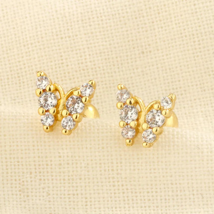 Korean Fashion Pink Zirconic Bear Screw Earrings For Women Girls Cute Animal Cartilage Helix Tragus Ear Piercing Jewelry Gift