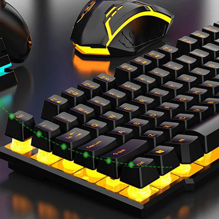 Colorful And Dazzlingly Glowing Gaming Mechanical Wired Keyboard And Mouse Set, Suitable For Desktop Computers And - product