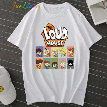 Loud House Japanese Anime Cartoon Print Tee-shirt Short Sleeve Kawaii Funko Harajuku Style Funny Cool Fashion T-Shirt