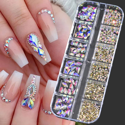12Grids Mini Caviar Beads Nail Art Decorations Metal Gold/Silver Micro Ball Nail Charms Magnetic Pen 0.5~3mm Ball Nail Jewelry