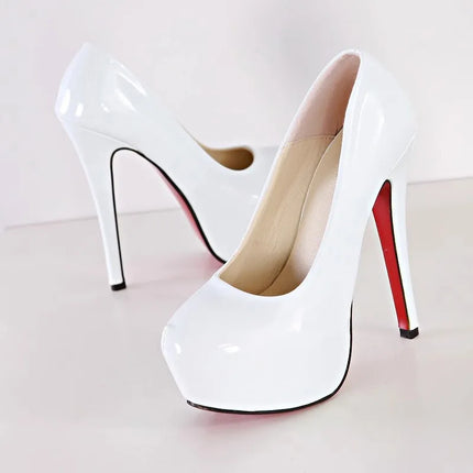 Big Size 35-45 Sexy Platform Female Party Pumps Stiletto Wedding Fashion Patent Leather High Heels Shoes for Women 2025 Shallow