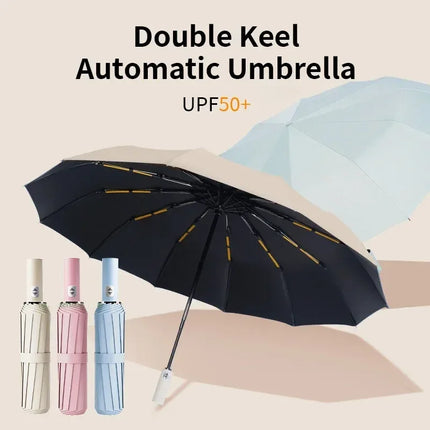 Reinforced 24-Bone Umbrella, Men's Business Strong And Durable Wind-resistant Umbrella, Anti-UV Sunscreen Umbrella Women's Sunny