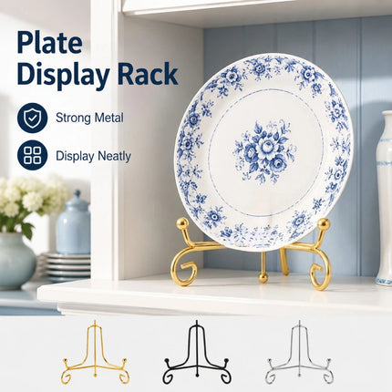 Iron Foldable Metal Plate Display Easel Stand Book Picture Frame Holder Kitchen Counter Home Decoration Storage Rack