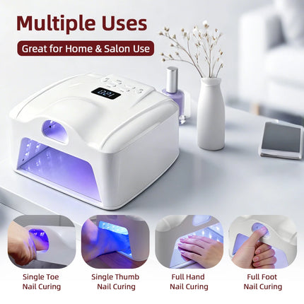 Dual-use UV LED Nail Dryer Smart Auto Sensor Nail Lamp Fast Curing Gel Drying Light Manicure Pedicure Lamp for Home Salon Tool